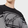 Emporio Armani Sweater With Front And Back Jacquard Logo