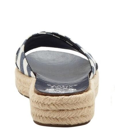 Vince Camuto Carran Slide Sandal Blue/Natural Stripe Canvas