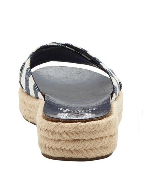 Vince Camuto Carran Slide Sandal Blue/Natural Stripe Canvas