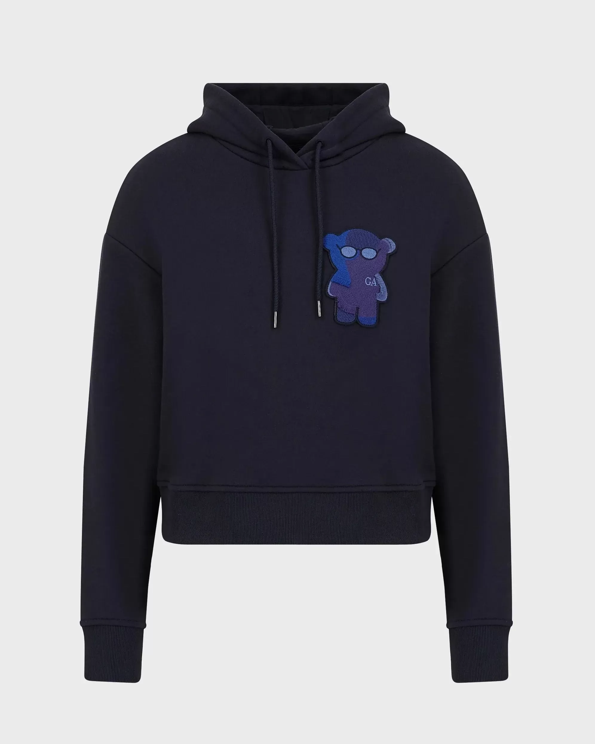 Emporio Armani Hooded, Recycled Fabric Sweatshirt With Manga Bear Patch