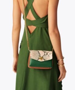 Tory Burch Green Kira Exotic Mini Bag