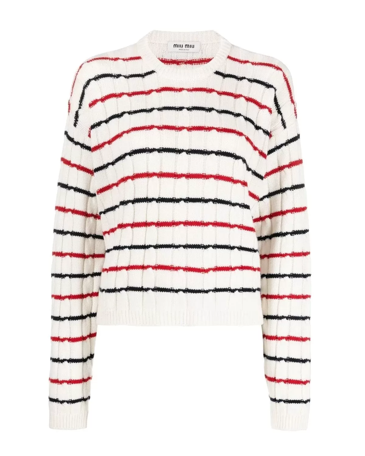 Miu Miu Striped Cable-Knit Jumper