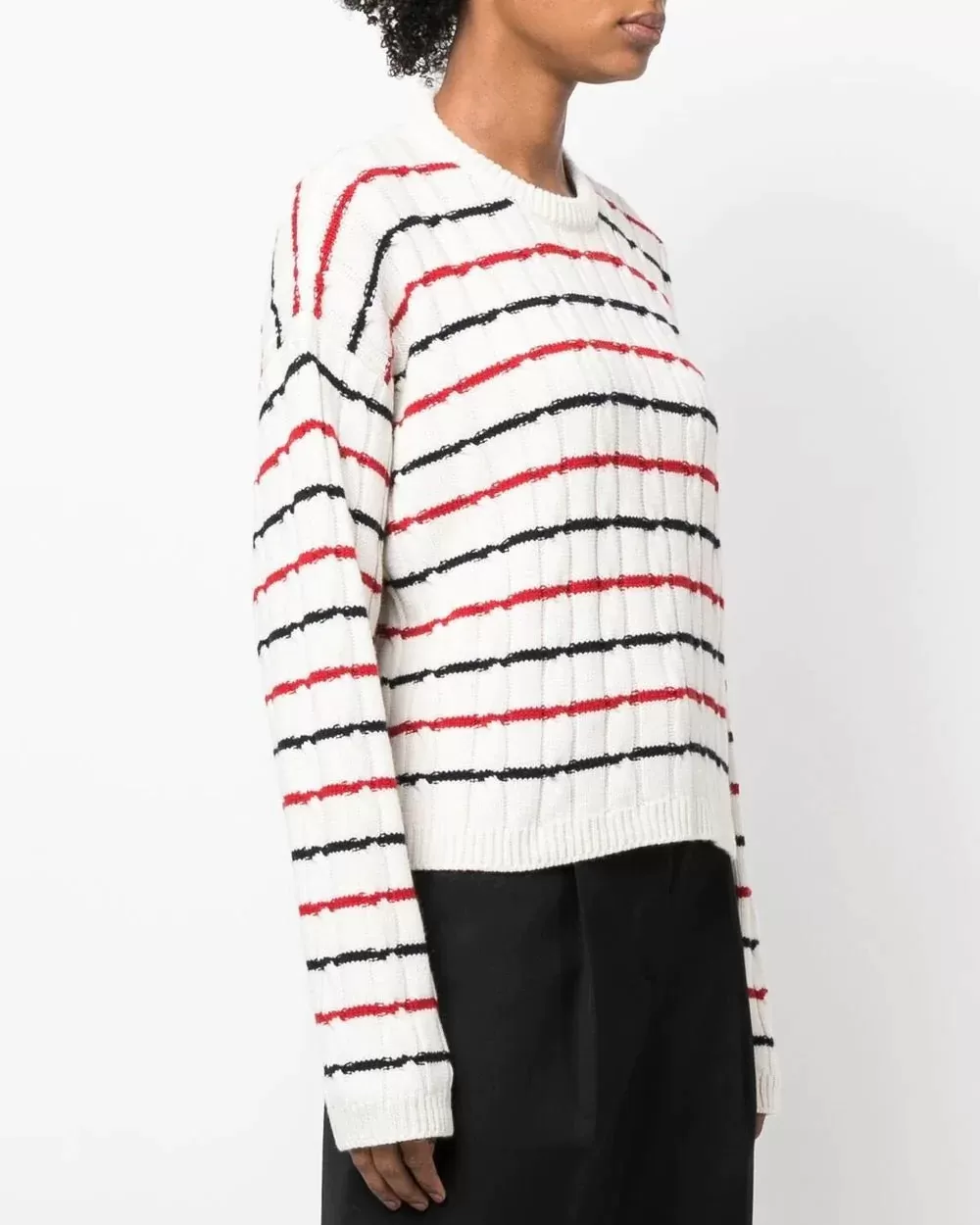 Miu Miu Striped Cable-Knit Jumper