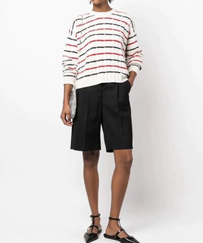 Miu Miu Striped Cable-Knit Jumper