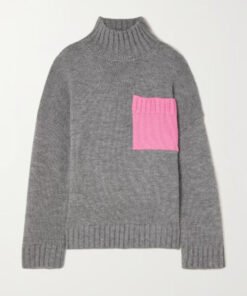 JW Anderson Grey Patch Pocket Turtleneck Jumper