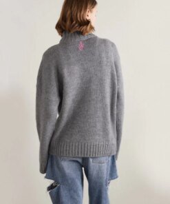 JW Anderson Grey Patch Pocket Turtleneck Jumper