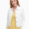 Kate Spade Classic Denim Jacket In Fresh White