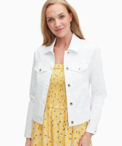 Kate Spade Classic Denim Jacket In Fresh White