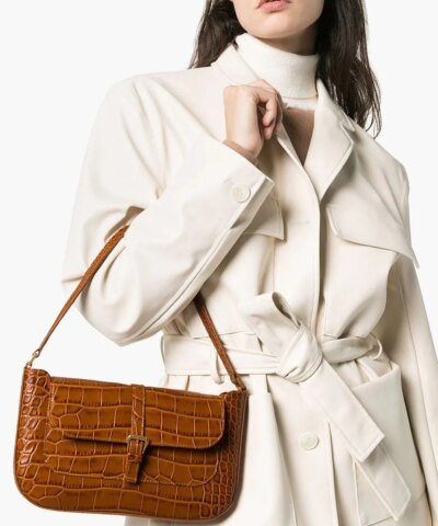 By Far Miranda Crocodile Effect Shoulder Bag