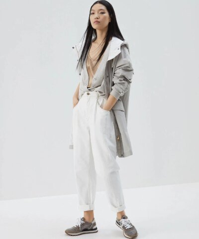 Brunello Cucinelli Cashmere Cardigan With Shiny Shoulder Embroidery