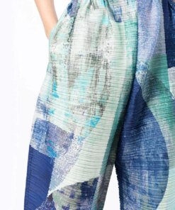 Pleats Please Issey Miyake Geometric-Print Pleated Trousers