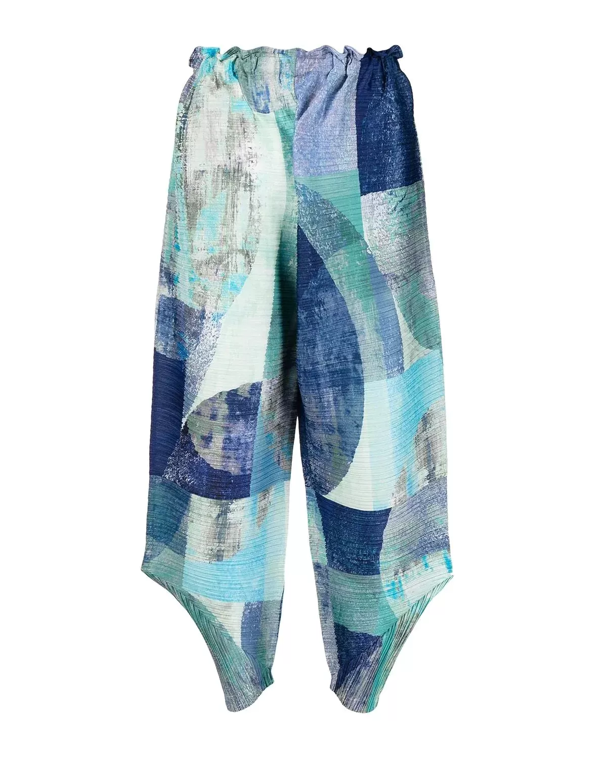 Pleats Please Issey Miyake Geometric-Print Pleated Trousers