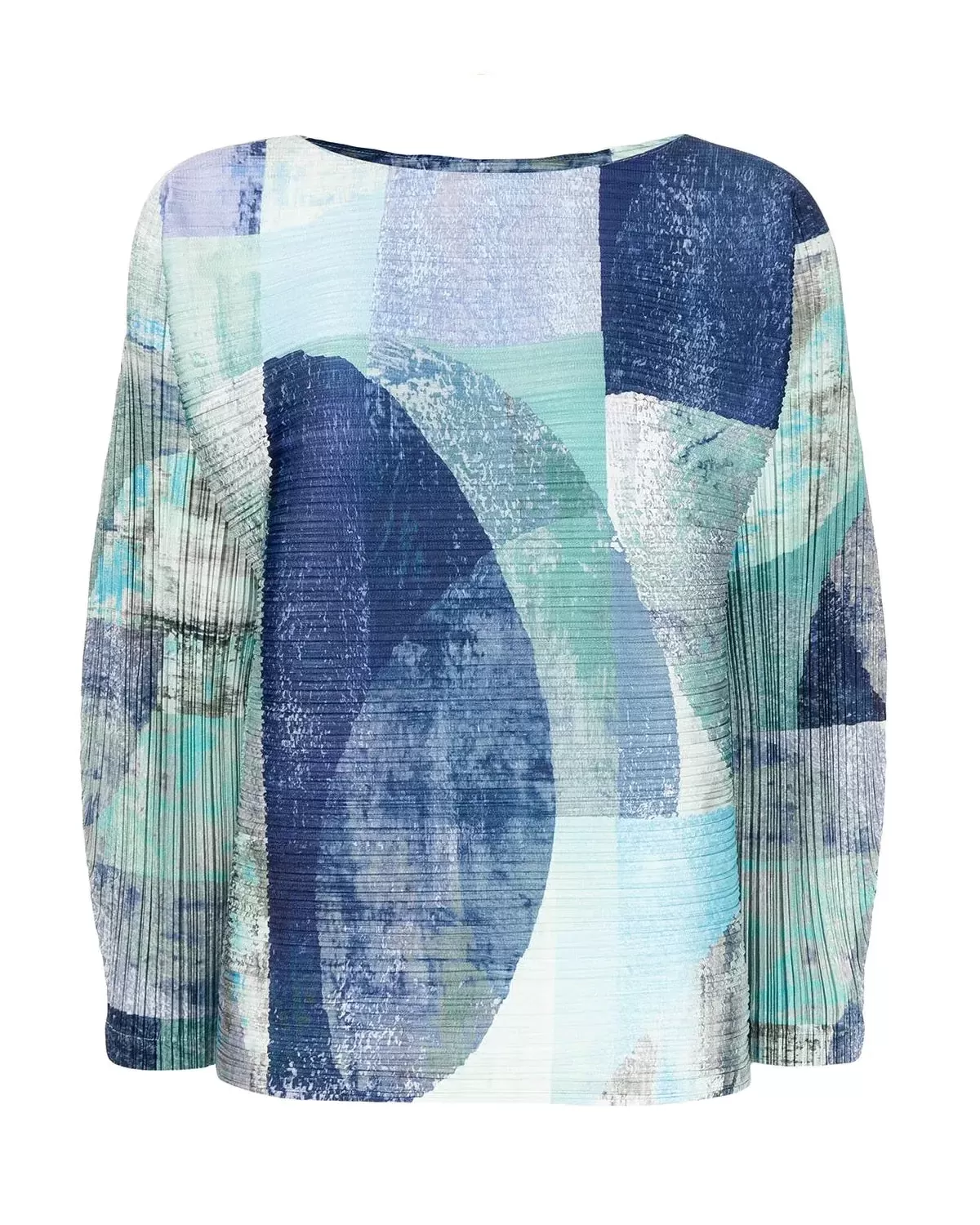 Pleats Please Issey Miyake Geometric-Print Pleated Top