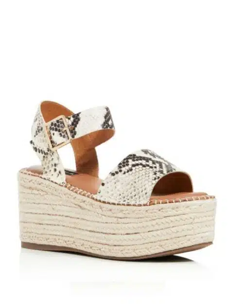 AQUA Women's Rowan Leather Espadrille Platform Sandals