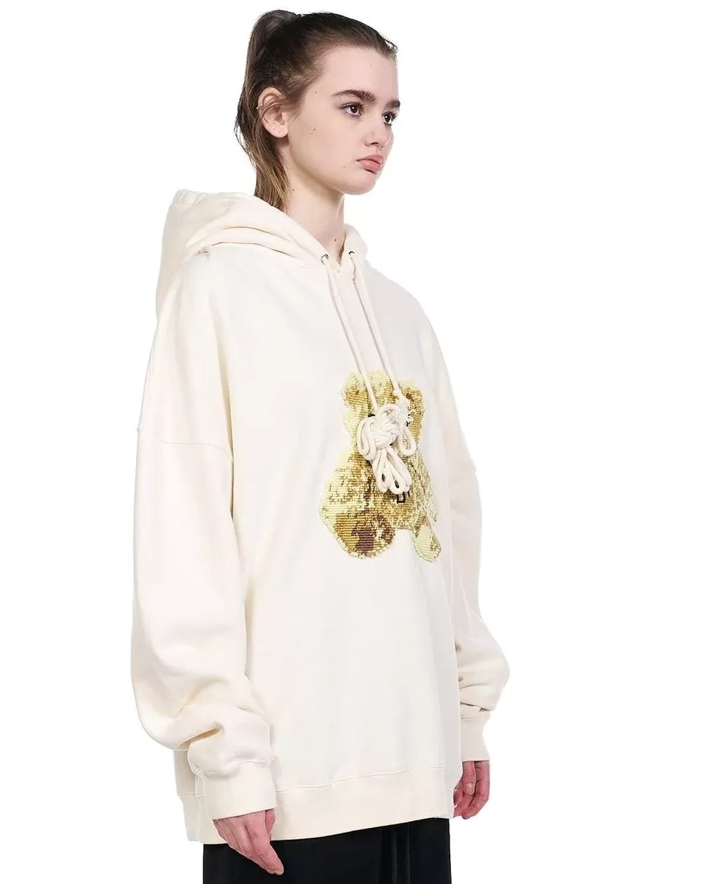 We11done Embroidered Teddy Hoodie Sweatshirt