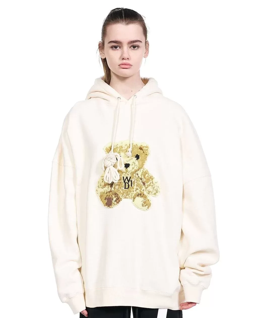 We11done Embroidered Teddy Hoodie Sweatshirt