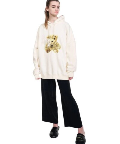 We11done Embroidered Teddy Hoodie Sweatshirt