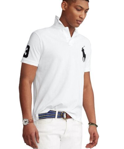 Polo Ralph Lauren Big Pony Custom Slim Fit Mesh Polo Shirt