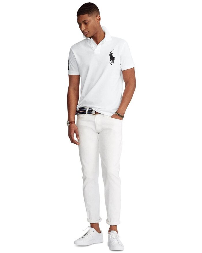 Polo Ralph Lauren Big Pony Custom Slim Fit Mesh Polo Shirt