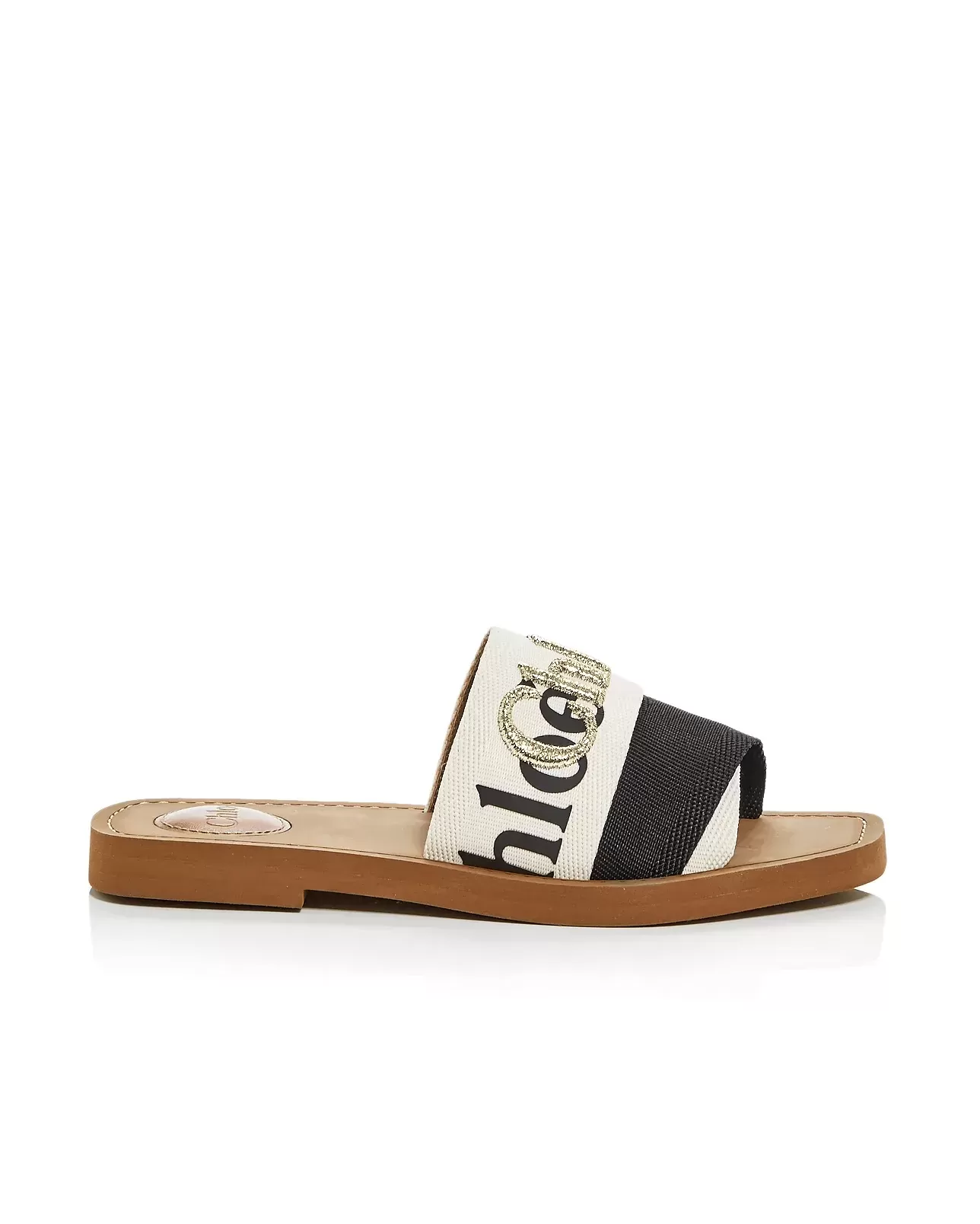 Chloé Women's Woody Embroidered Logo Slide Sandals