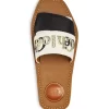 Chloé Women's Woody Embroidered Logo Slide Sandals