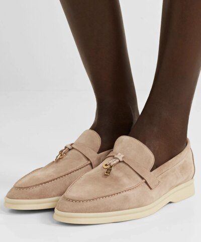Loro Piana Summer Charms Walk Suede Loafers