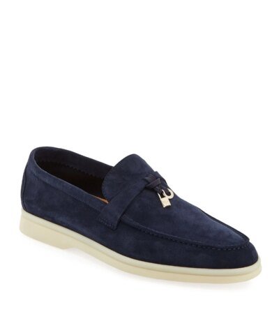 Loro Piana Summer Charms Walk Suede Loafers