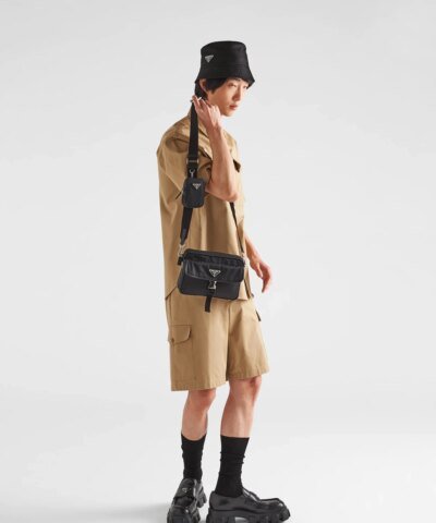 Prada Re-Nylon and Saffiano Leather Shoulder Bag