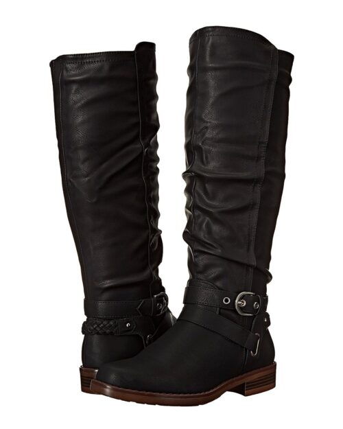 XOXO Womens Martin Closed Toe Knee High Riding Boots