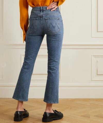 Mother The Insider Cropped High-Rise Flared Jeans