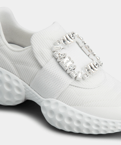 Roger Vivier Viv' Run Light Strass Buckle Sneakers in Fabrics