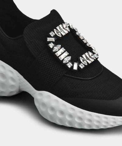 Roger Vivier Viv' Run Light Strass Buckle Sneakers in Fabrics