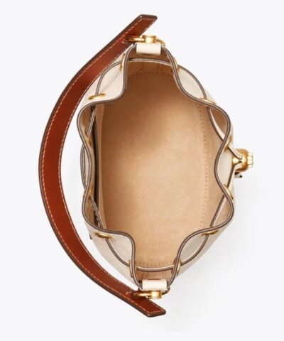 Tory Burch T Monogram Perforated Leather Bucket Bag