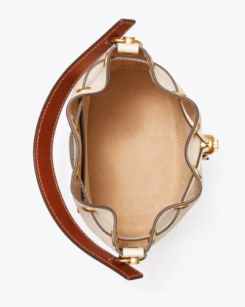 Tory Burch T Monogram Perforated Leather Bucket Bag