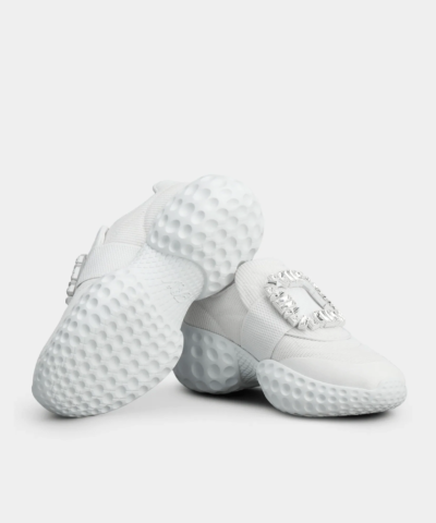 Roger Vivier Viv' Run Light Strass Buckle Sneakers in Fabrics