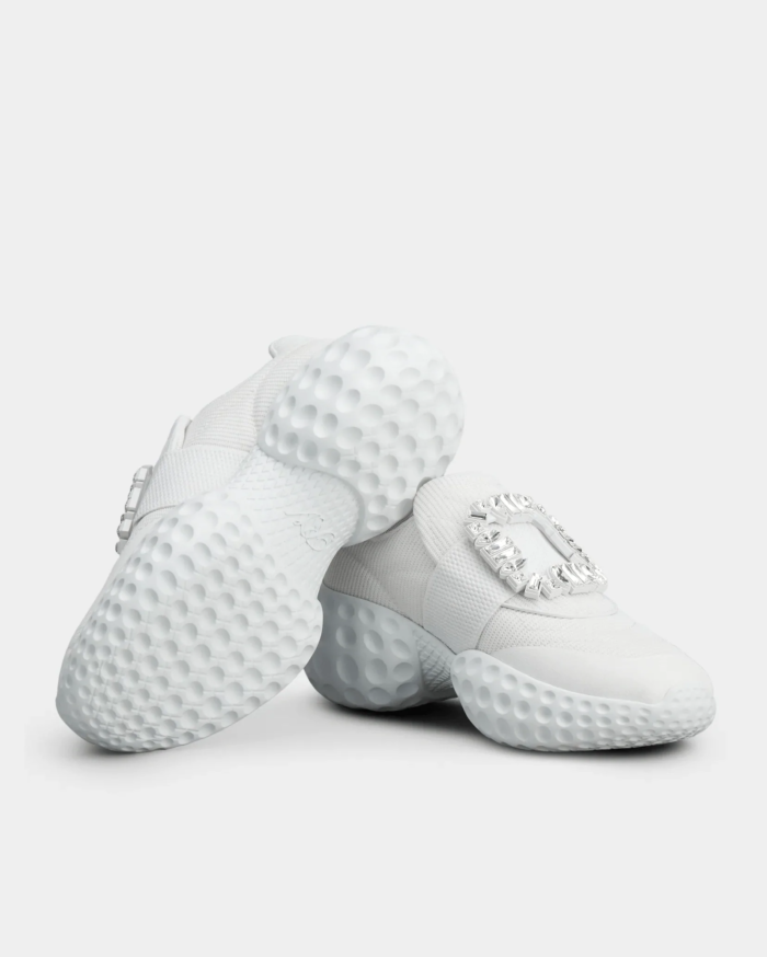 Roger Vivier Viv' Run Light Strass Buckle Sneakers in Fabrics