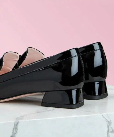 Roger Vivier RV Mini Buckle Loafers In Black