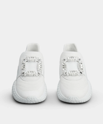 Roger Vivier Viv' Run Light Strass Buckle Sneakers in Fabrics