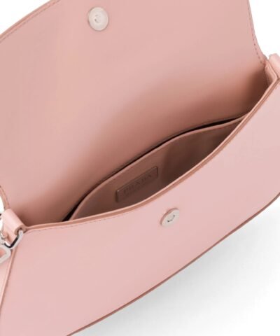 Prada Cleo Brushed Leather Shoulder Bag With Flap, Orchid Pink