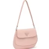 Prada Cleo Brushed Leather Shoulder Bag With Flap, Orchid Pink