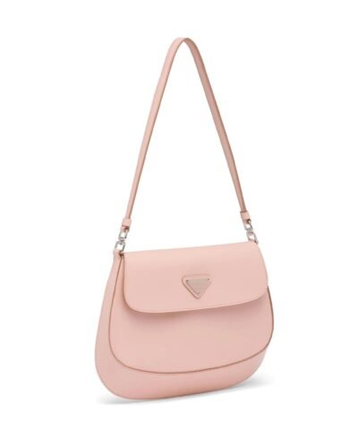 Prada Cleo Brushed Leather Shoulder Bag With Flap, Orchid Pink