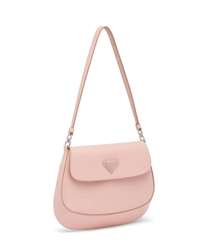 Prada Cleo Brushed Leather Shoulder Bag With Flap, Orchid Pink