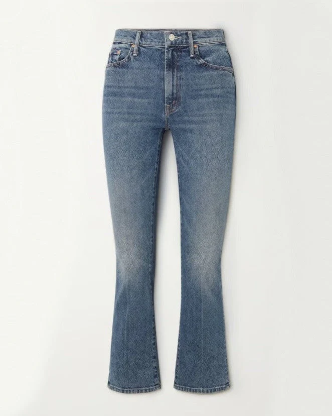 Mother The Insider Cropped High-Rise Flared Jeans