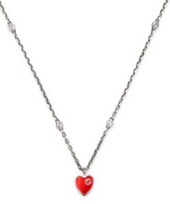 Gucci Necklace with Interlocking G enamel Heart