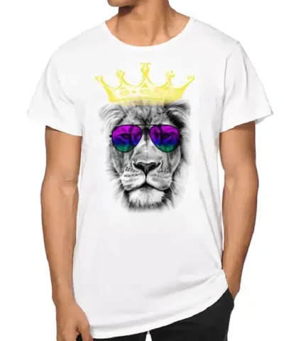 Men's Summer Crown Lion Print T-Shirt