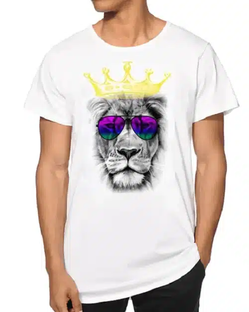 Men's Summer Crown Lion Print T-Shirt