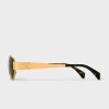 Celine Triomphe Metal 01 Sunglasses In Gold / Green