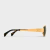 Celine Triomphe Metal 01 Sunglasses In Gold / Green