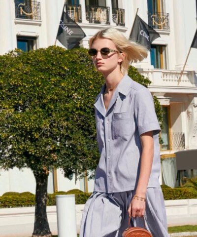 Celine Triomphe Metal 01 Sunglasses In Gold / Green