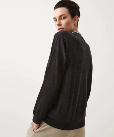 Brunello Cucinelli Cashmere Cardigan With Shiny Contrast Trim